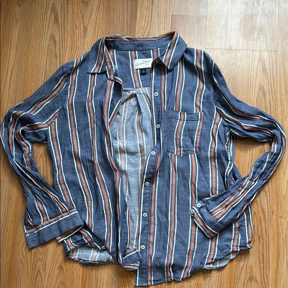 Striped Button-Up Shirt